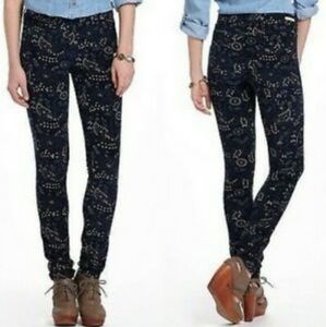 Pilcro + Letterpress Navy Printed Serif Cords 26